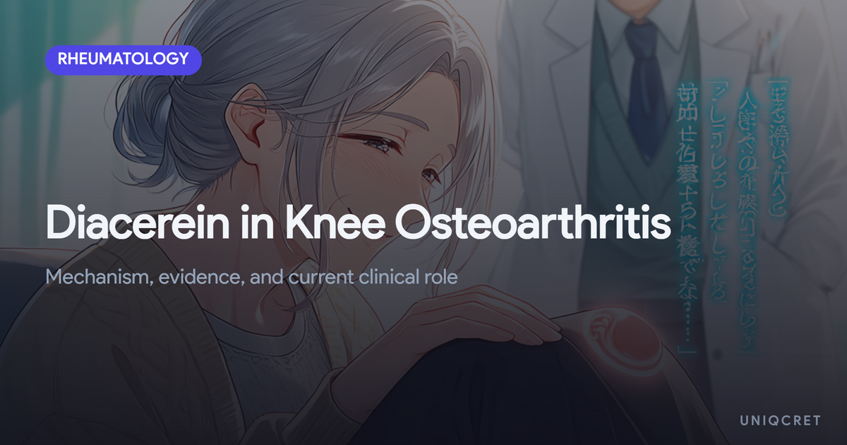 Diacerein in Knee Osteoarthritis: Mechanisms, Evidence, Benefits, Risks, and Current Role